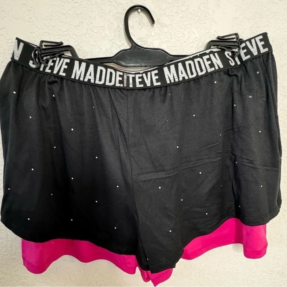 STEVE MADDEN HOT PINK & BLACK & RHINESTONE EMBELLISHMENT ❤️SALE 2PACK
